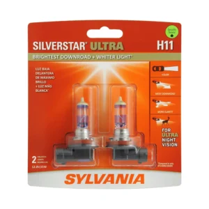 Ampoule de Phare Halogène Sylvania H11 SilverStar ULTRA, Pack de 2, Compatible avec Plusieurs Voitures